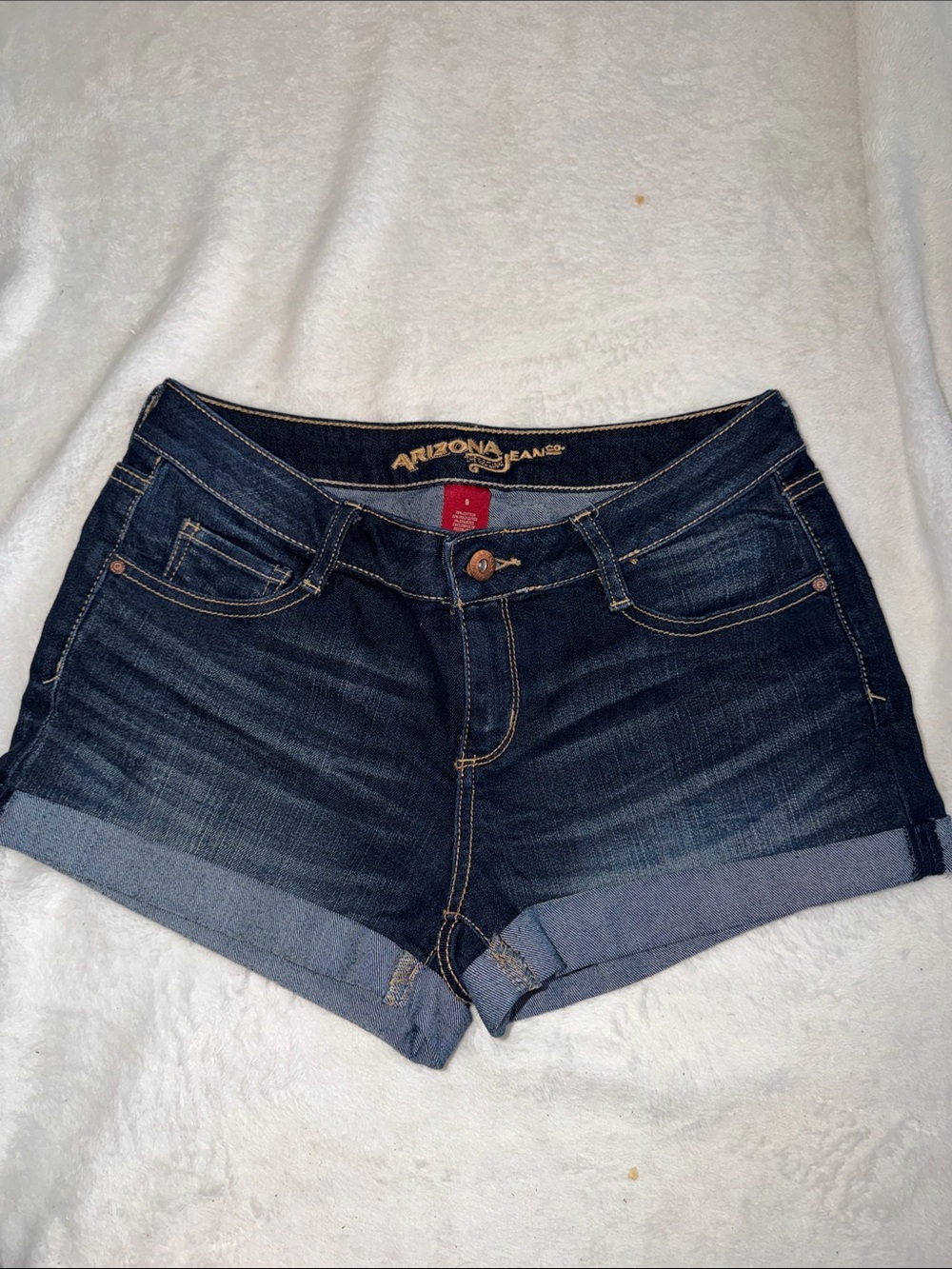Arizona Jean Company Navy Rolled Cuff Denim Shorts